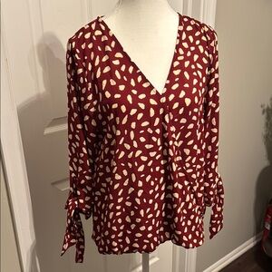 Elegant Burgundy and Cream Women's blouse